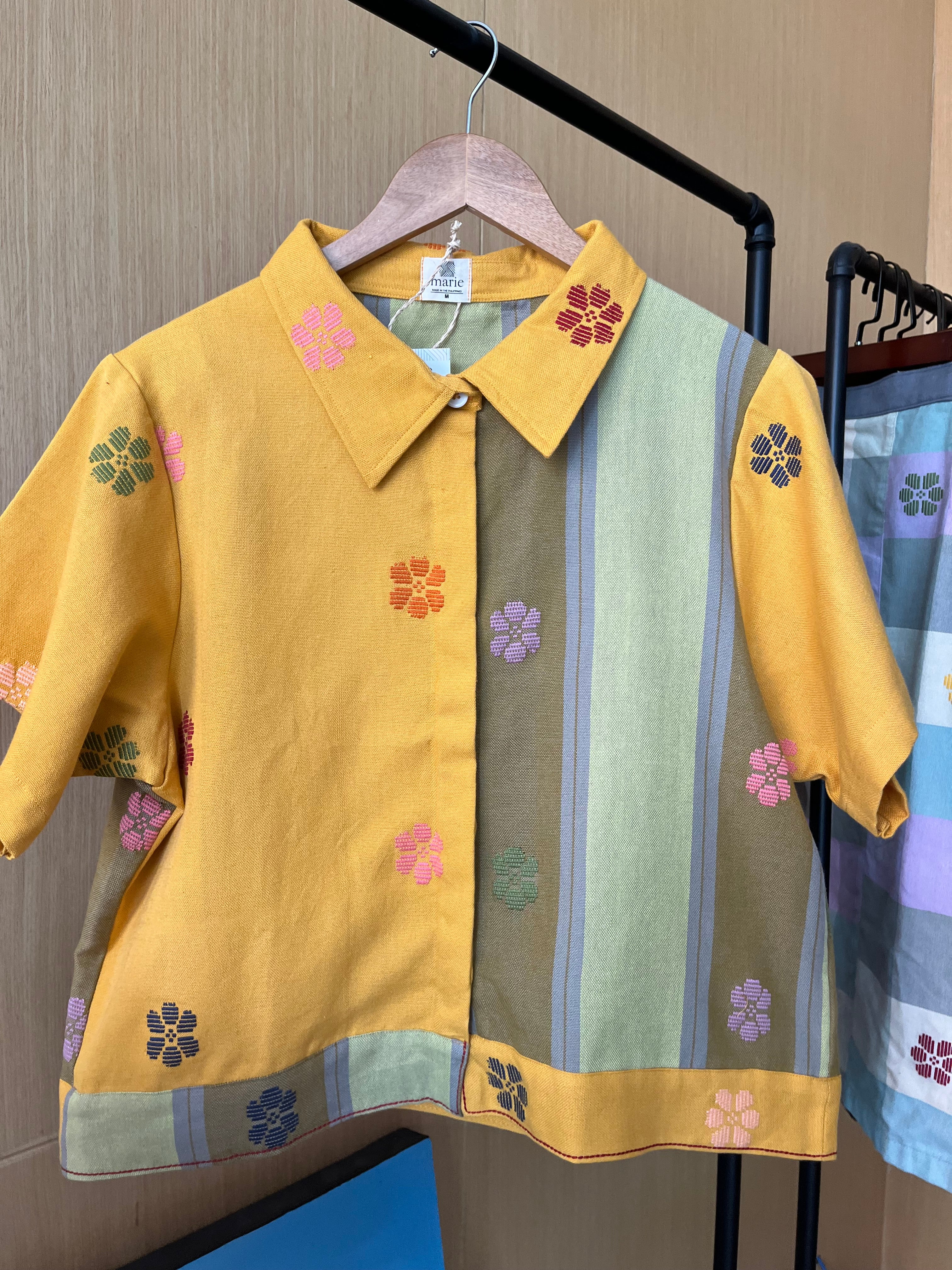 MARIKIT: MIX YELLOW FLOWERS / ROSANNA W/ YELLOW FLOWERS (SLEEVES, COLLAR)