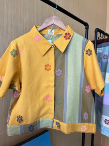 MARIKIT: MIX YELLOW FLOWERS / ROSANNA W/ YELLOW FLOWERS (SLEEVES, COLLAR)