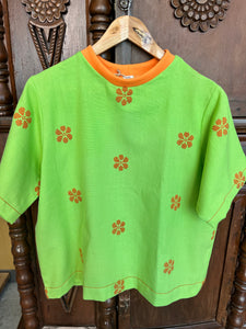 PAMANA V2: NEON GREEN FLOWERS W/ ORANGE COLLAR