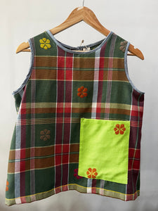 SLEEVELESS: BERNILA W/ NEON GREEN POCKET *