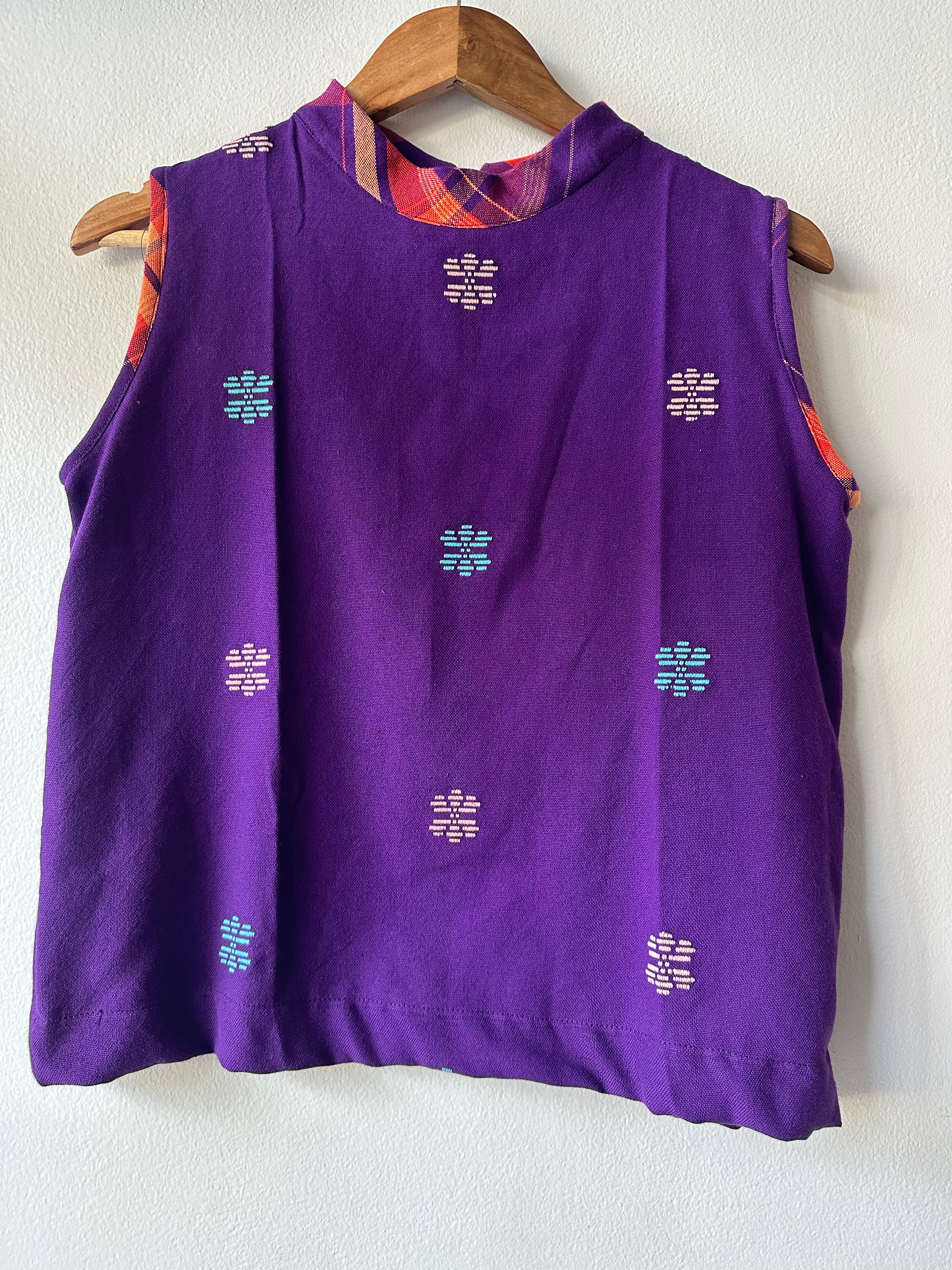 PAMANA SLEEVELESS: Purple flowers 2 / Elsa