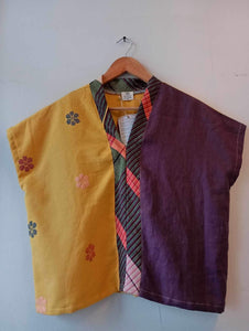 TINGADLAW: MIX YELLOW FLOWERS / PURPLE LINEN W/ BLESSICA BIAS