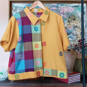 MARIKIT: MIX PATRICIA / YELLOW FLOWERS W/ YELLOW SLEEVES & COLLAR