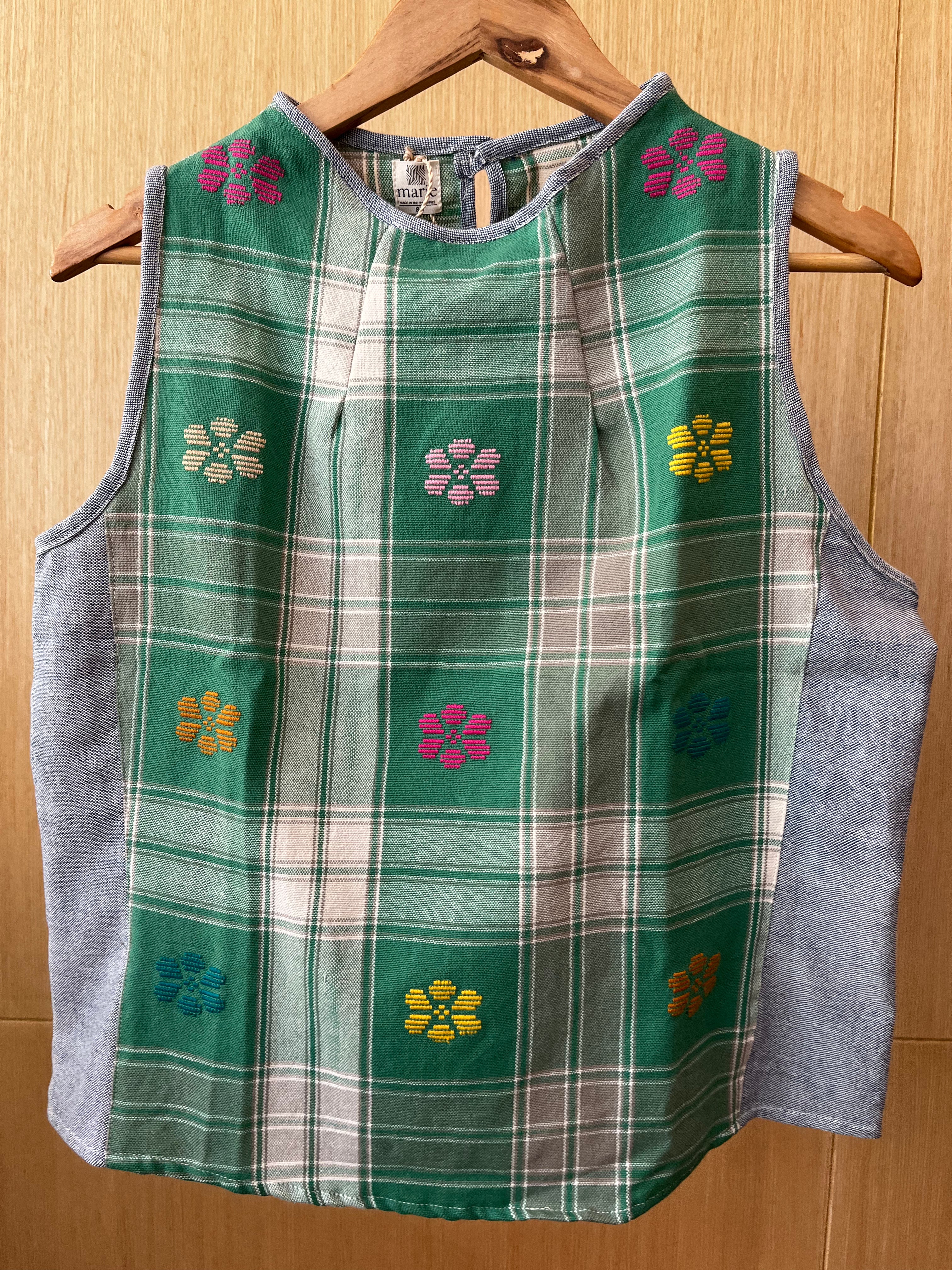 SLEEVELESS V1: LUMINA FLOWERS w/ denim