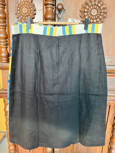 Skirt: Bettina with yellow pocket ( black linen back)