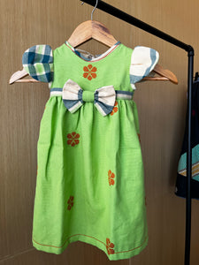 LITTLE MARIE : Neon green flowers full / Kylah sleeves*