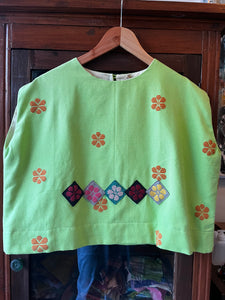 KALAYAAN:NEON GREEN FLOWERS WITH PATCHES*